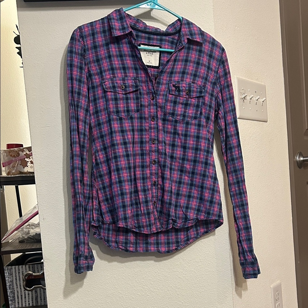 Y2K Abercrombie Plaid Button-Up Shirt